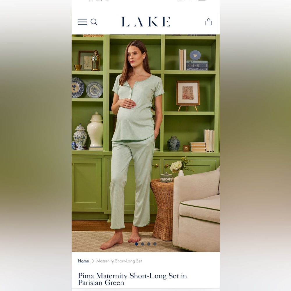 Lake Pajamas Green Maternity Sleepwear Set